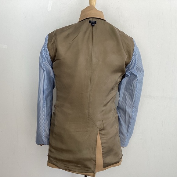 J Crew Crespi Italian Woven Cotton Chino Tan / Camel Two Button Jacket 36 R - Picture 7 of 15